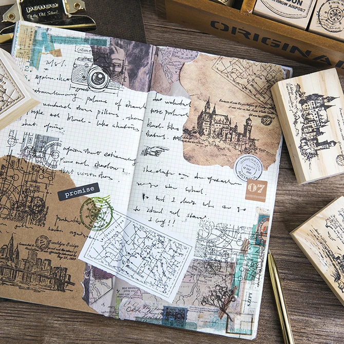 Спутниковая карта/Postmark/замок/город Маяк печать штемпели деревянные резиновые