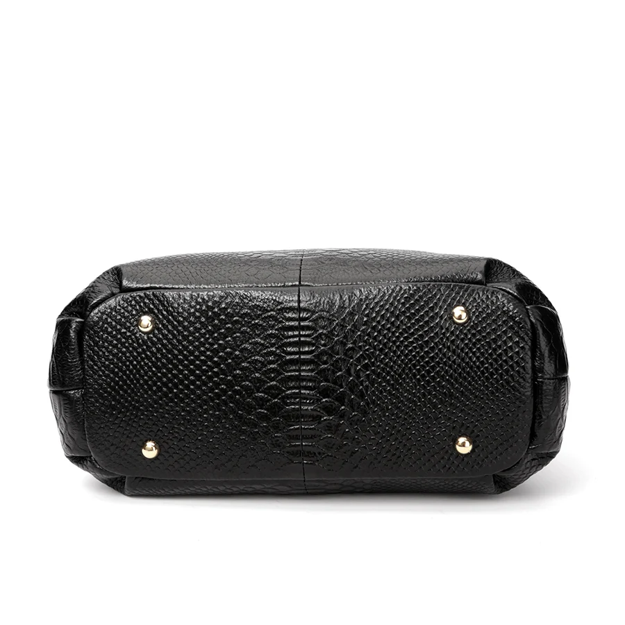 HANZISHA Brand Genuine Leather Women Handbag Fashion Designer Serpentine Cowhide Shoulder Bag Crossbody Ladies Tote | Багаж и сумки