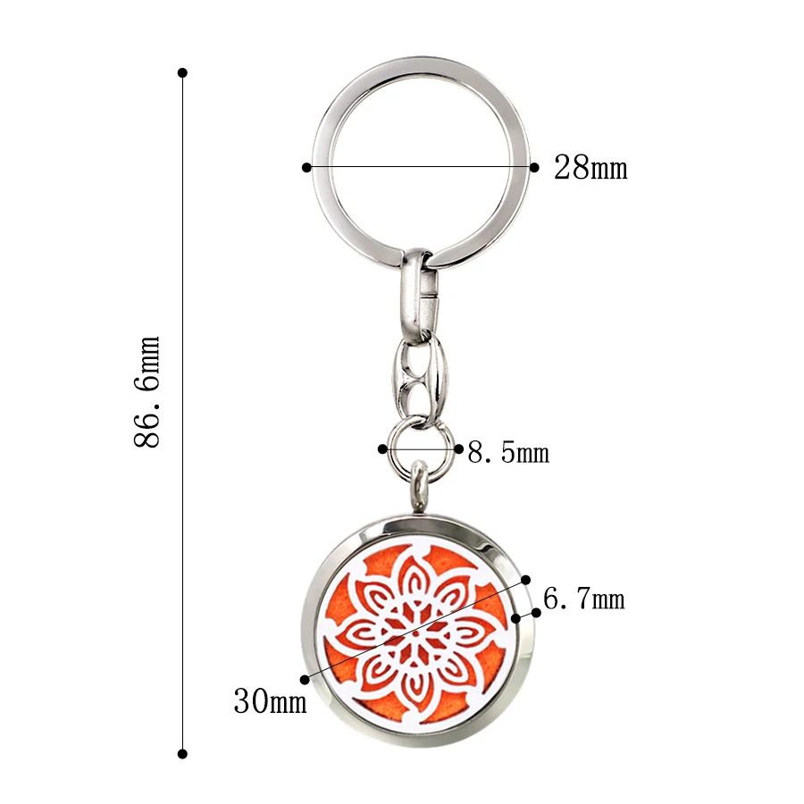 Tortoise Tree of Life Dragonfly 30mm 316L Stainless Steel Aromatherapy Diffuser Locket Keychain Keyrings Jewelry 10pcs Pads | Украшения и