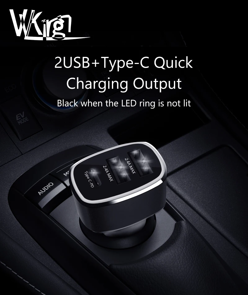 VVKing быстрое автомобильное зарядное устройство type C USB PD 3,0+ 4.8A 42 Вт Зарядка для huawei samsung iphone IPad Xiaomi Зарядка телефона USB Автомобильное зарядное устройство
