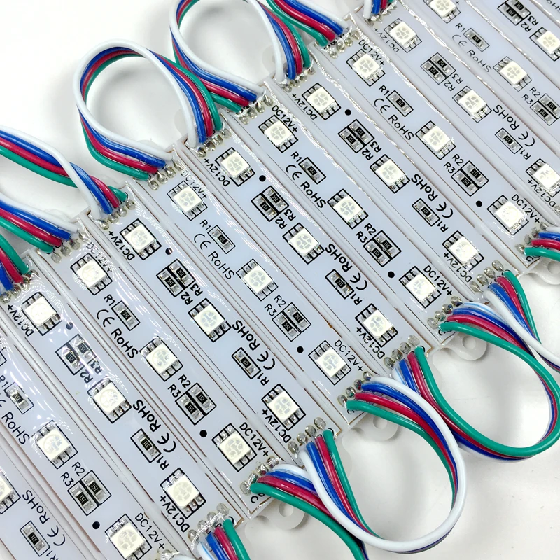 Оптовая Продажа 1000 шт. DC12V SMD 5050 3 светодиодный s RGB модуль IP65 Водонепроницаемый