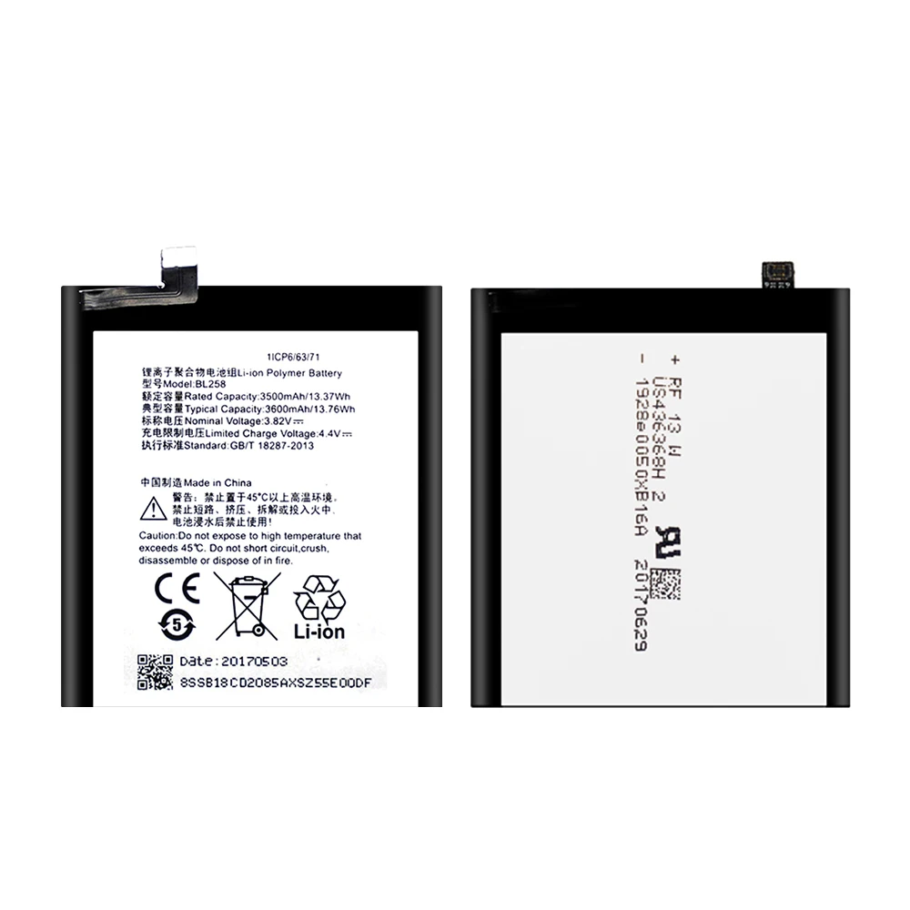 Оригинальный аккумулятор BL258 для Lenovo Vibe X3 Lemeng X3C50 X3C70 X3a40 3500/3600 мАч + 8 ремонтных
