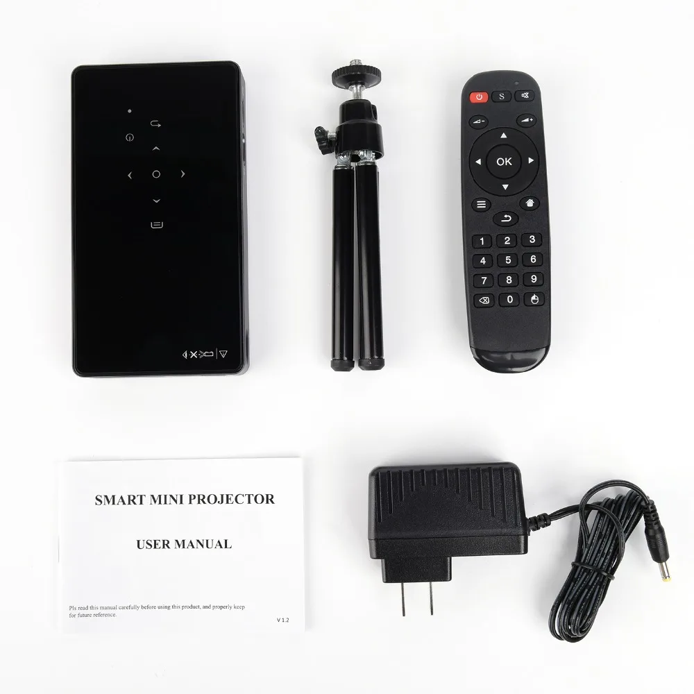 Звук очарование Android 7 1 светодиодный мини DLP проектор встроенный WiFi Bluetooth 4500 мАч