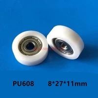 miniature bearings 608 plastic coated rubber bearing 82711mm flat bearing pulley nylon roller hardware