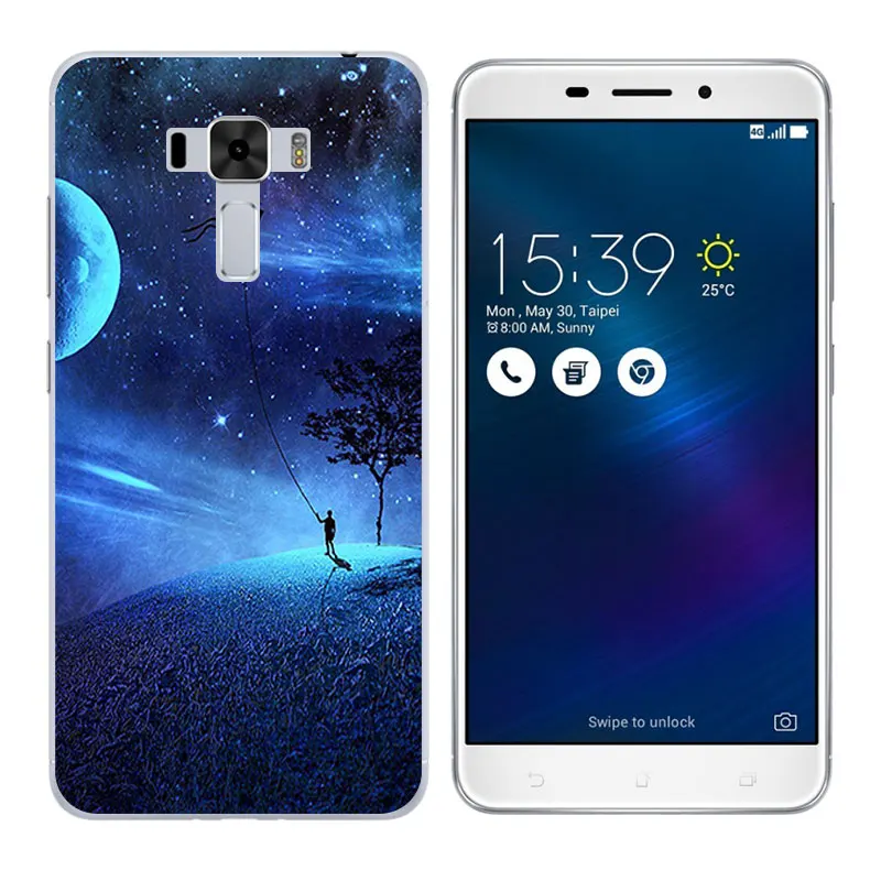 Silicon for Asus Zenfone 3 Laser ZC551KL Back Cover Skateboard Printing Case shell |