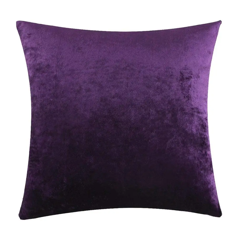 Purple Домашние Декоративные Чехлы для подушек для дивана размером 45*45, фиолетовый чехлы на диванные подушки и бархатной отделкой для кушетки пола 50x50 - Цвет: Purple