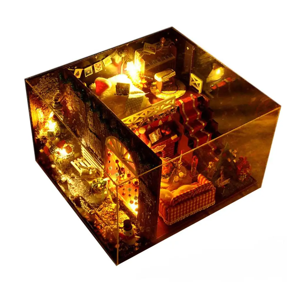 DIY коттедж светодиодный домик дерево дом Карнавальная ночь ручной Assemb модель