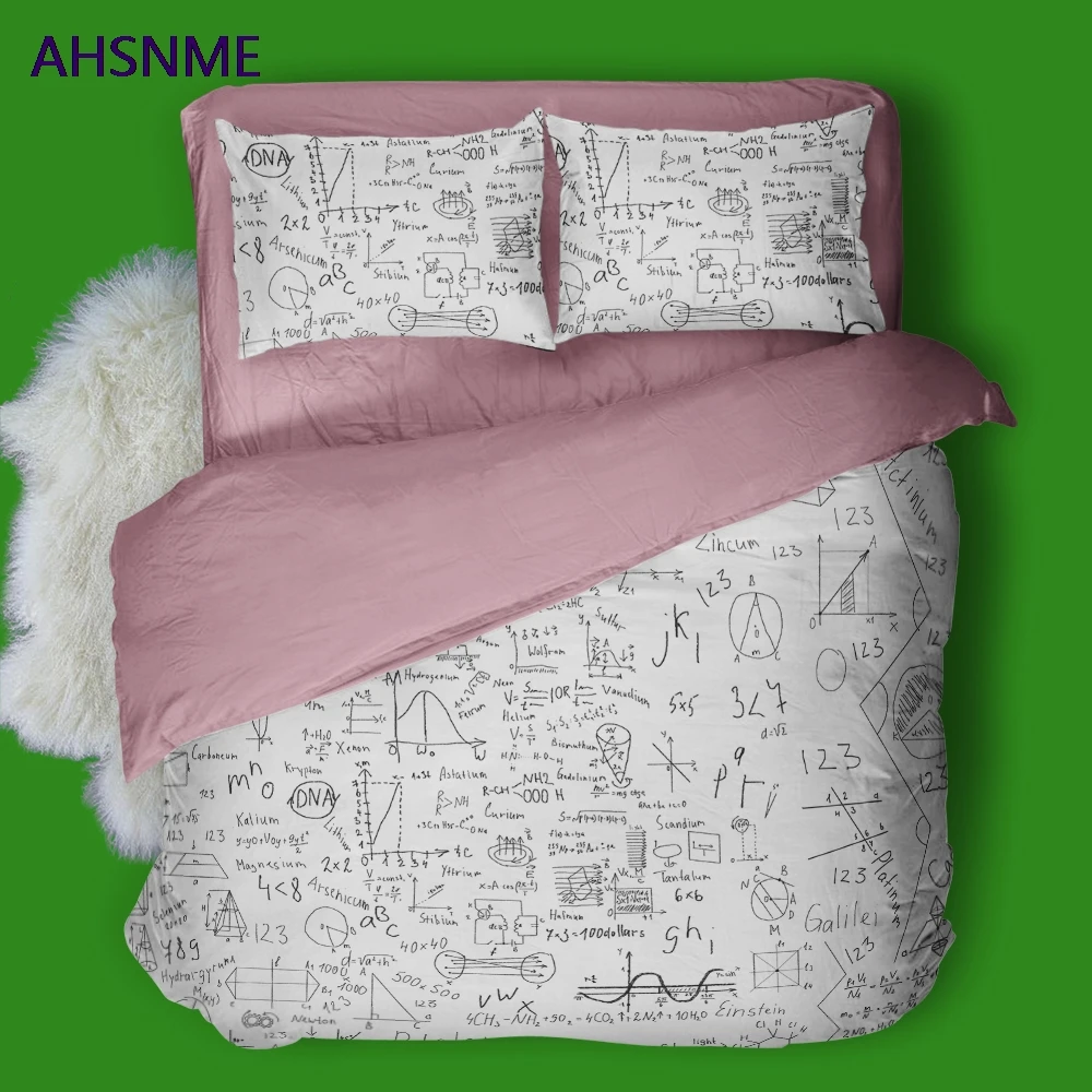 AHSNME, Комплект постельного белья для школы, колледжа, гика, физическая математическая формула, Комплект постельного белья, схема, индивидуальный Комплект постельного белья