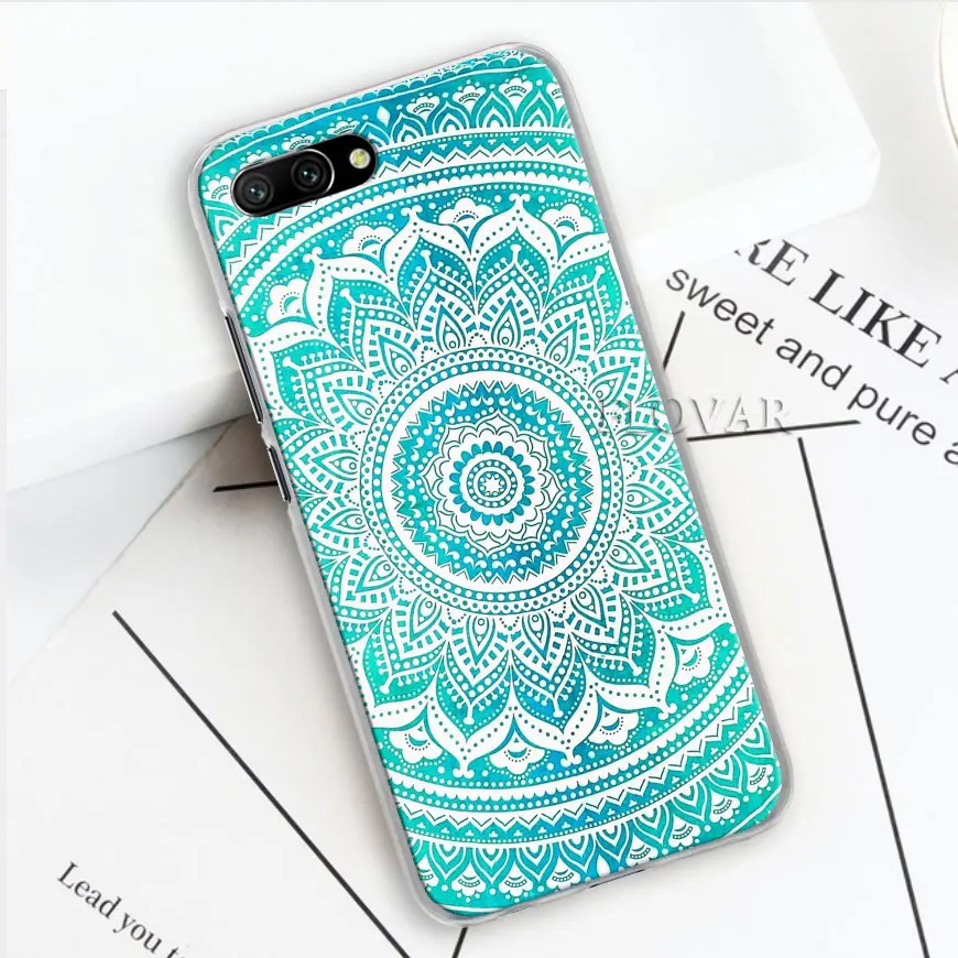 Футляр для телефона для Honor 20 Pro 9 10 Lite 8X 8A 8C 8 S 7A фотоаппаратов моментальной печати 7 S Y7 Y9 V20 Мандала Цветок дурмана с цветочным принтом Твердые чехлы из PC