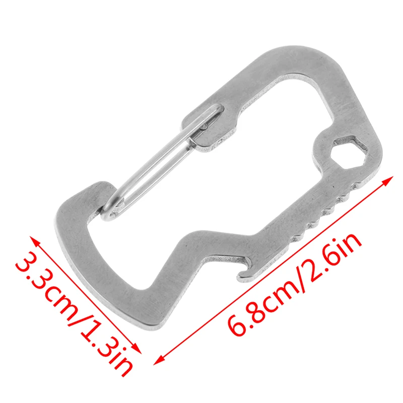 

Survival Pocket Tool Multipurpose Gadget Carabiner Key Chain Keyring Travel Bottle Opener Cap