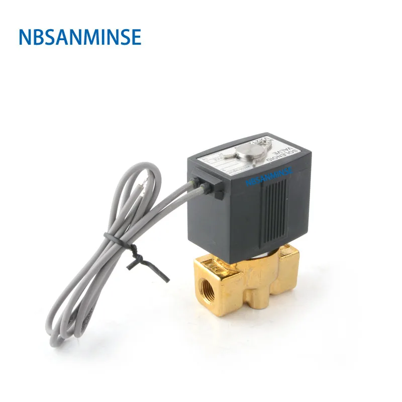 NBSANMINSE VX2120 G1/8 1/4 3/8 Соленоидный клапан, латунный клапан, 2 варианта, 2 положения, воздушный паровой водяной клапан, нормальный закрытый SMC тип