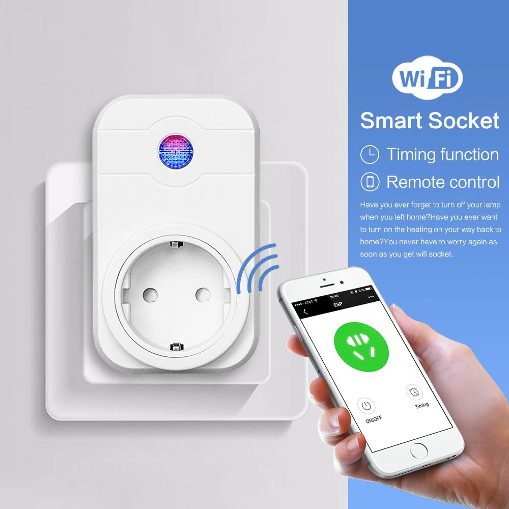Rdxone WI-FI смарт-розетка и Штепсель по стандарту ЕС 10A дистанционного Управление умный переключатель времени работы для Amazon Alexa/Google Assistant