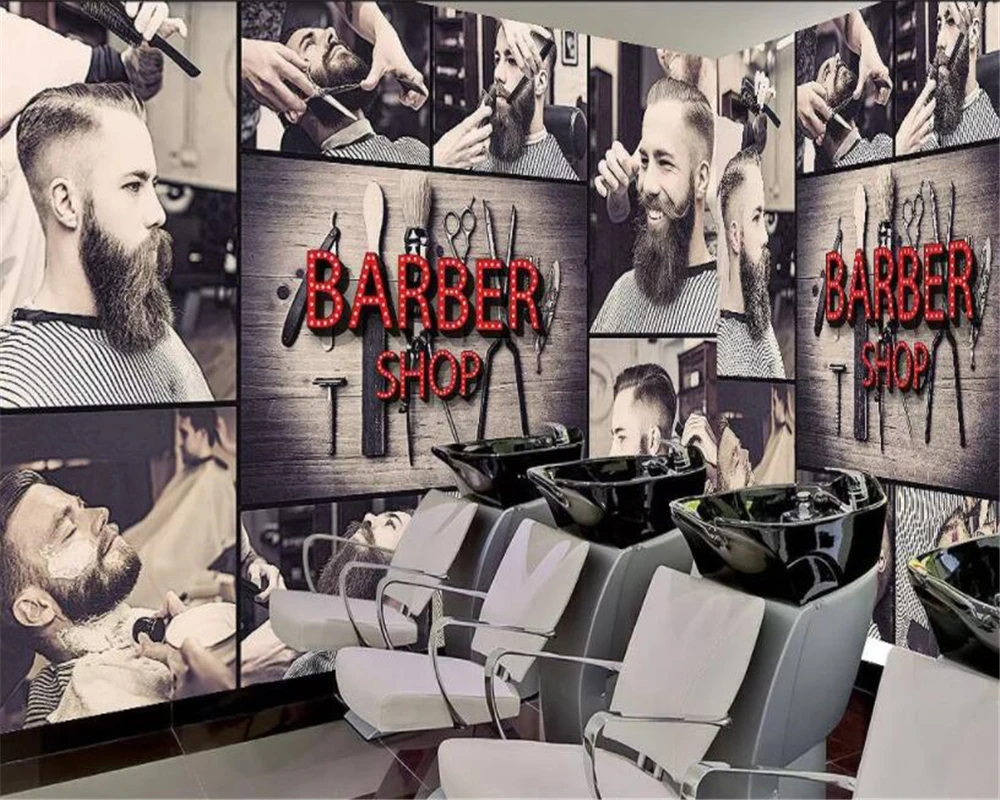 Обои Beibehang на заказ стильные 3d обои для гостиной спальни барбершопа|Обои| |