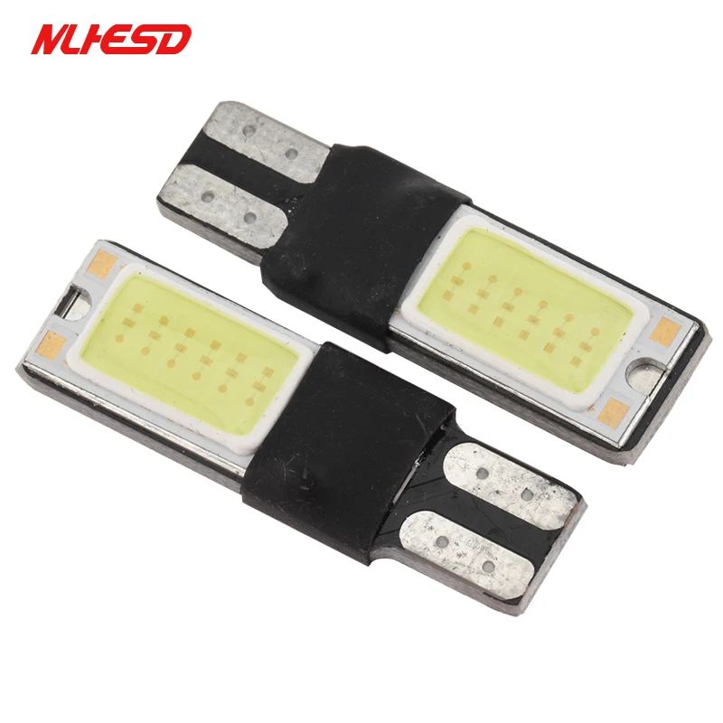 100 шт./лот T10 canbus 194 168 2825 W5W Клин Обратный лампа двухсторонняя 12smd COB светодиодный