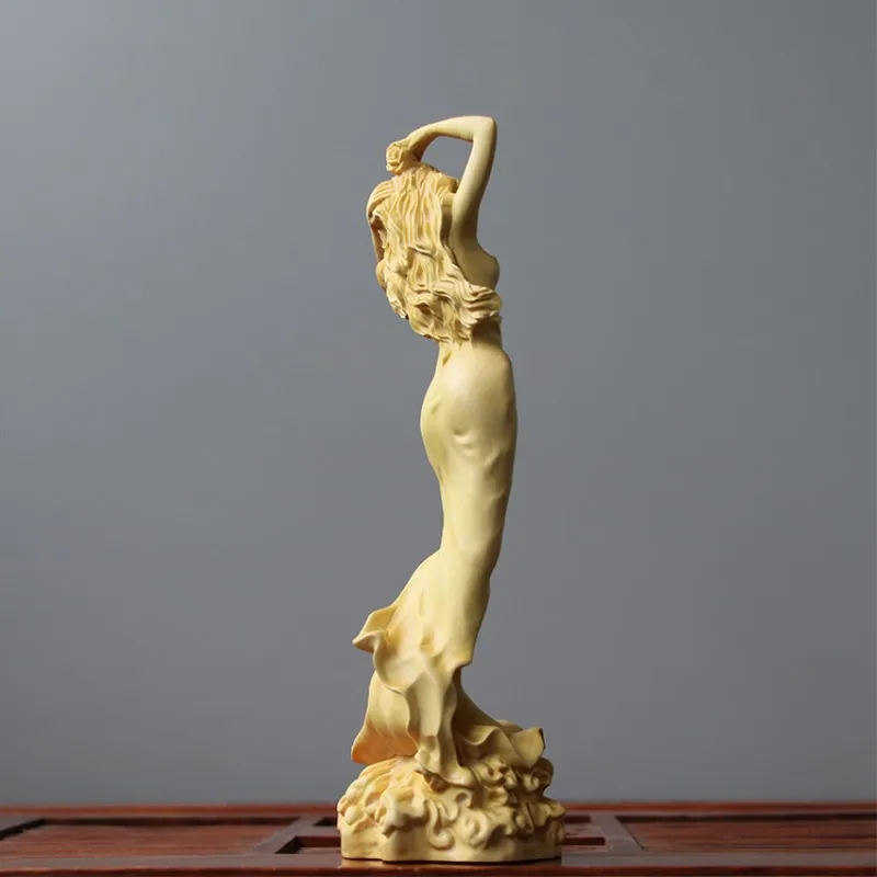 Скульптура кудрявые красивые украшения из массива дерева Ручные для дома Wenwan