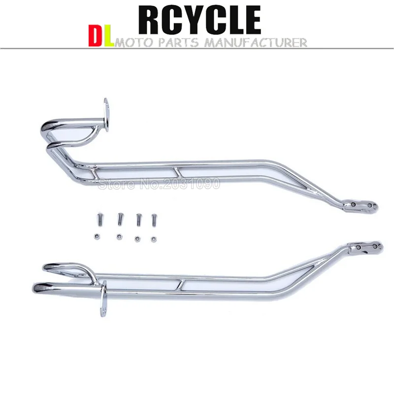Хромированная мотоциклетная Сумка седло с двойным бортом комплект для крепления
