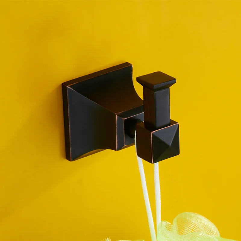 Современный матовый черный 304 нержавеющая сталь крючок для полотенец квадратный