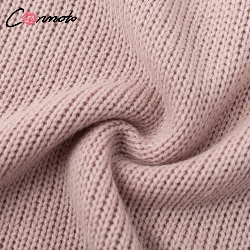 Conmoto Autumn Winter Backless Bow Sweater Women Loose Pullovers Knitted Sweaters Pink Casual Sexy Knitwear Jumpers Plus Size | Женская