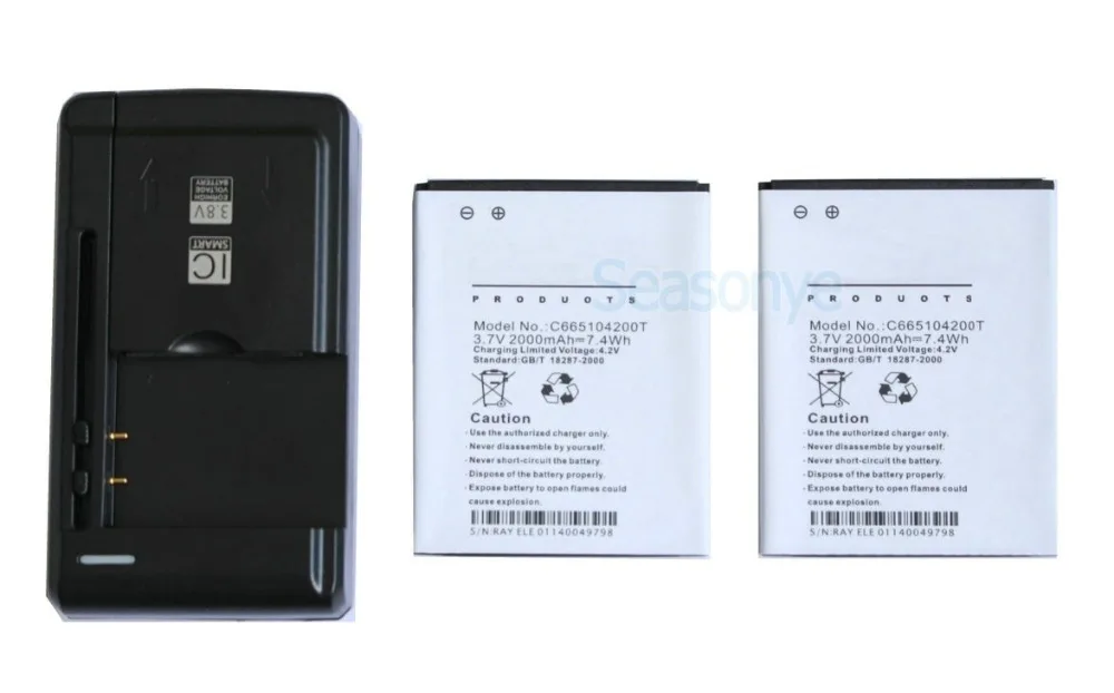 Seasonye 2000mAh C665104200T сменный аккумулятор + универсальное зарядное устройство для Blu