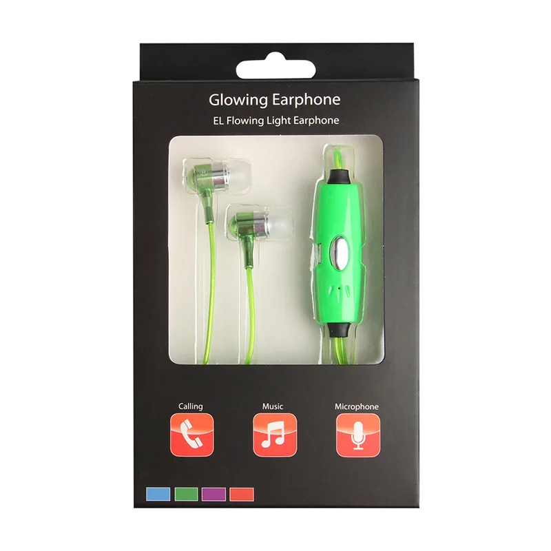 Urizons 3.5mm Wired Earphone Gaming Headset PC Gamer Stereo EL Glowing Earphones with Microphone for Mobile Phone 2018 NEW | Электроника