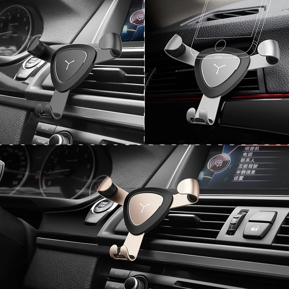 Металлический гравитационный автомобильный держатель телефона для iPhone Samsung