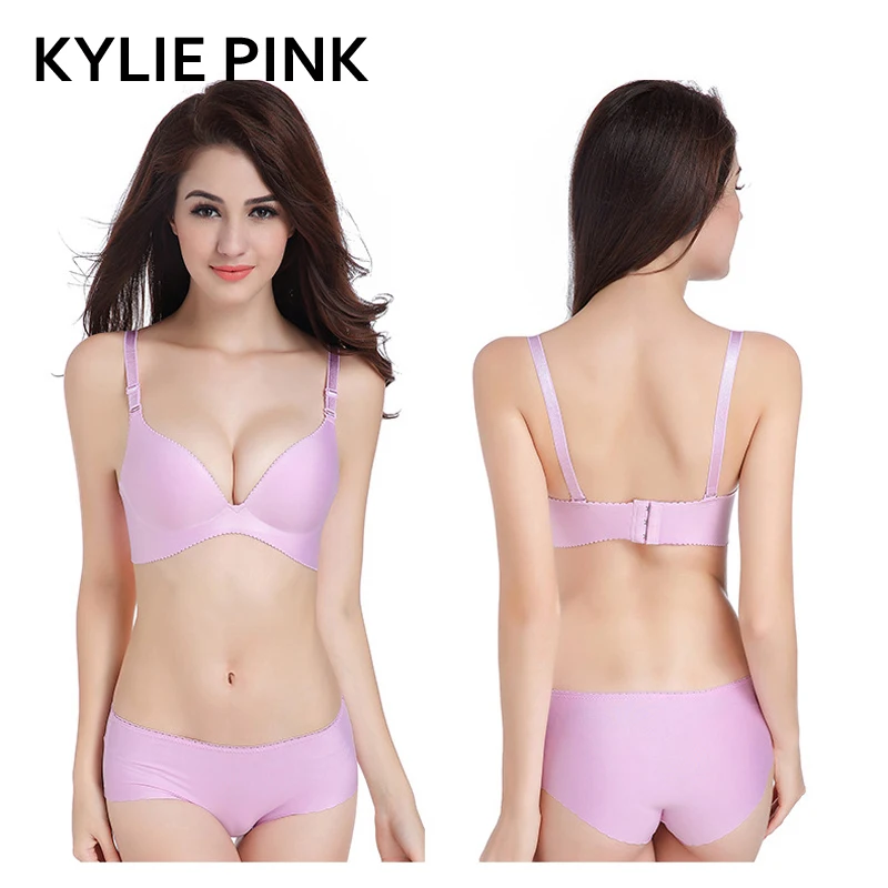 Женский бюстгальтер без косточек KYLIE розовый бесшовный пуш ап с глубоким вырезом