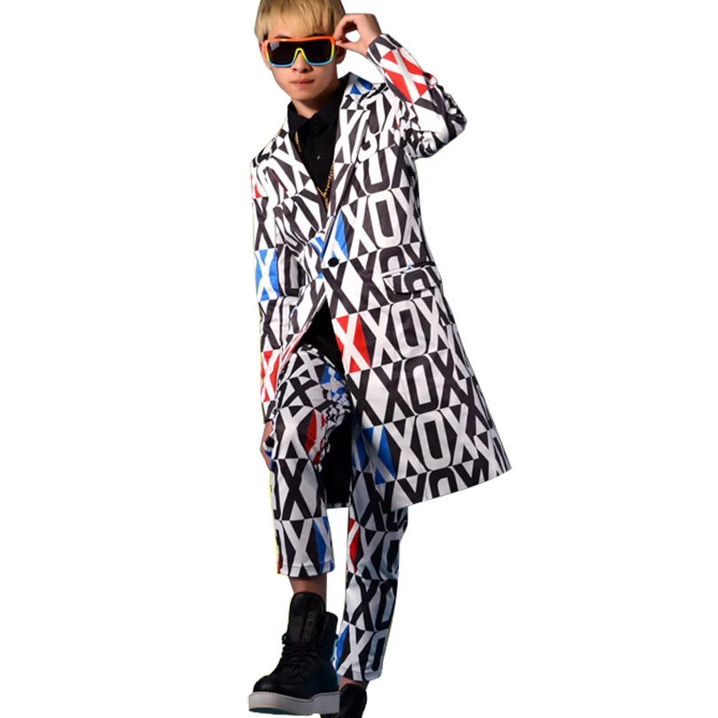 Модный мужской длинный костюм пальто для ночного клуба сцены шоу певицы