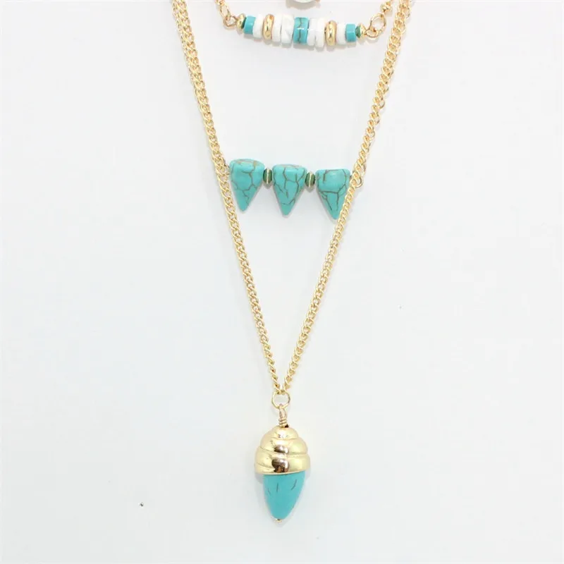 XQ 2016 Бесплатная доставка Новая мода рулон оболочки мозаика четыре слоя necklaceGirl