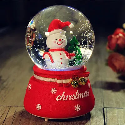 12*9 см колокольчик Снеговик Рождественская елка снежный глобус стеклянная