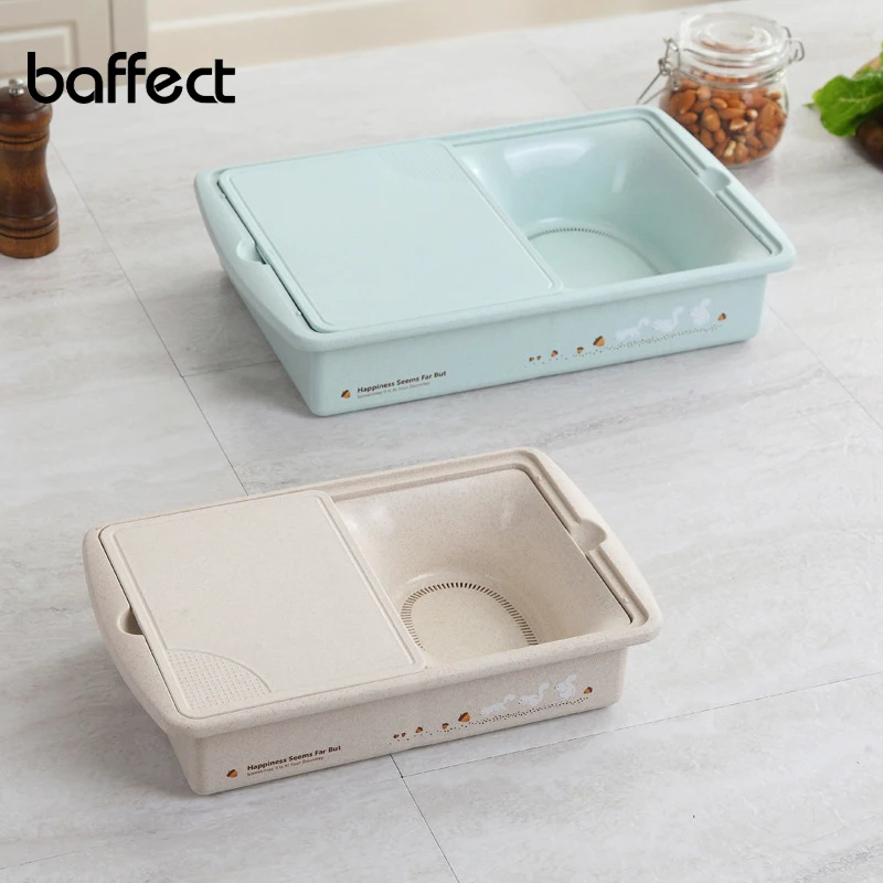 Кухонная разделочная доска Baffect пластиковая с отверстием для хранения фруктов