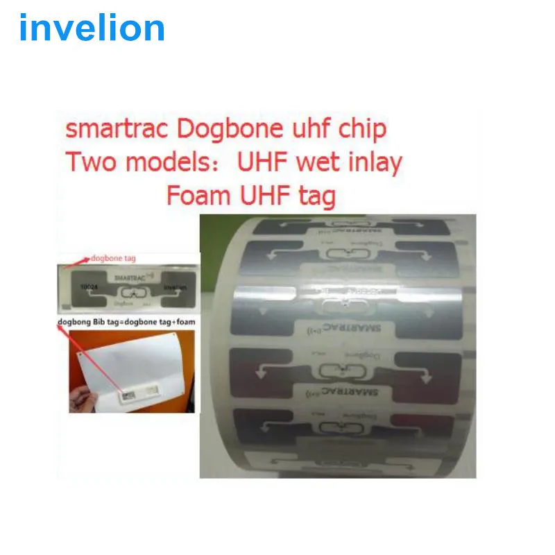 1000 шт. 840-960 МГц RFID Dogbone чип нагрудник тег uhf rfid стикер для номера бега марафона или