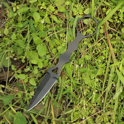 black Karambit D2 Сталь тактический EDC инструменты бабочка фиксированный нож Открытый Охота Кемпинг выживания карманные Прямые ножи ABS оболочка - Цвет: black