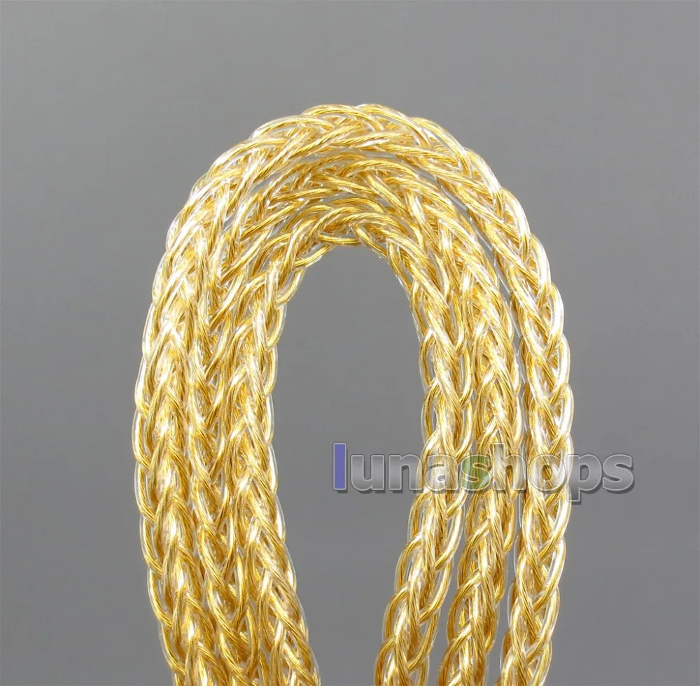 LN006210 8*(7*0,14 мм) 8 ядер 99.99% чистое серебро+ Позолоченные Наушники DIY пользовательский кабель(не Telf) 8*1,15 мм OD: 4 мм acrolink