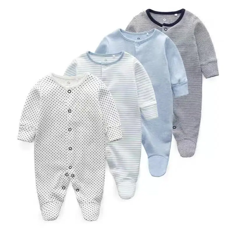 ملابس للرضع حديثي الولادة بيجامات للبنات بيجامات للقدمين من Roupa Bebe 2 حزمة طويلة الأكمام 3 6 9 12 شهرًا بدلة للأطفال الرضع