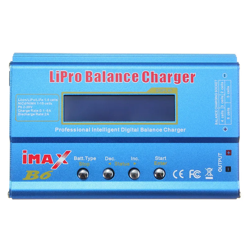 For RC Drone FPV Digital 80W 1-6S RC Lipo NiMH Battery Balance Charger Discharger with Power Adapter US/UK/EU/AU Plug