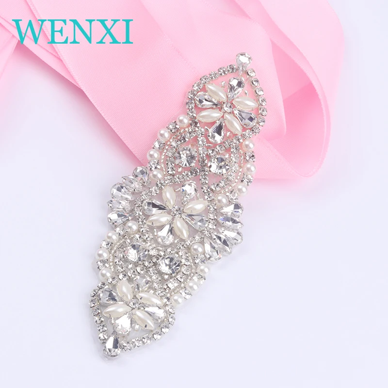WENXI Craft (5 шт.) оптовая продажа серебряных жемчужин Стразы Аппликации шитье на