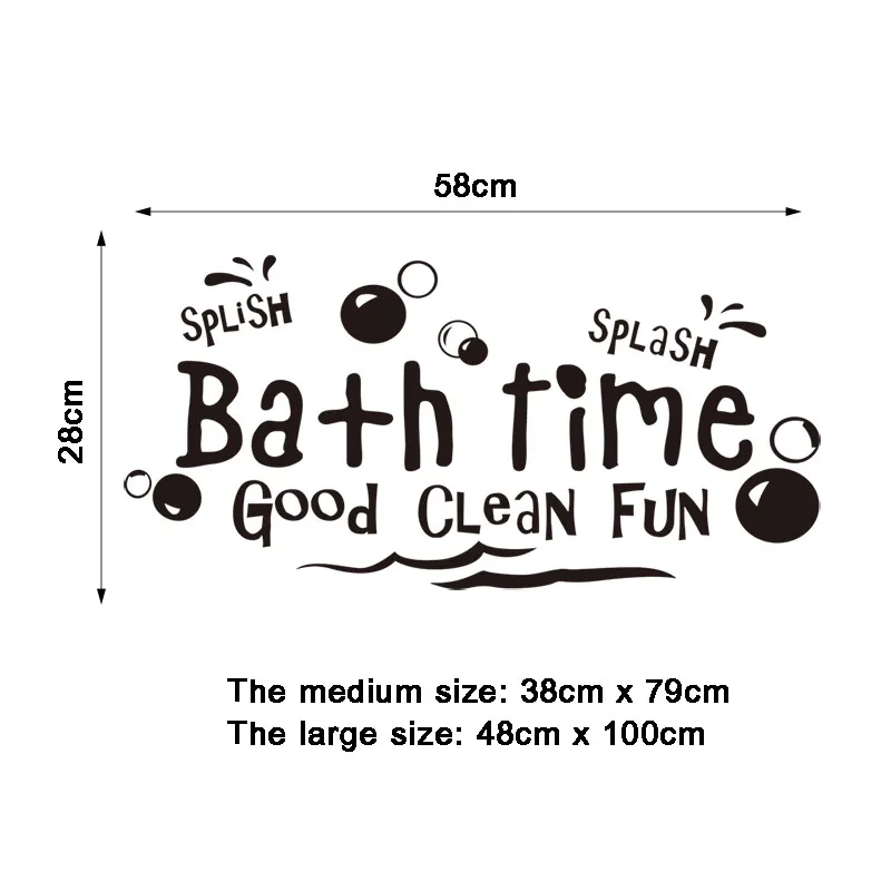 Виниловые наклейки на стену splash-bath-time-bubbles для Настенный декор ванной комнаты