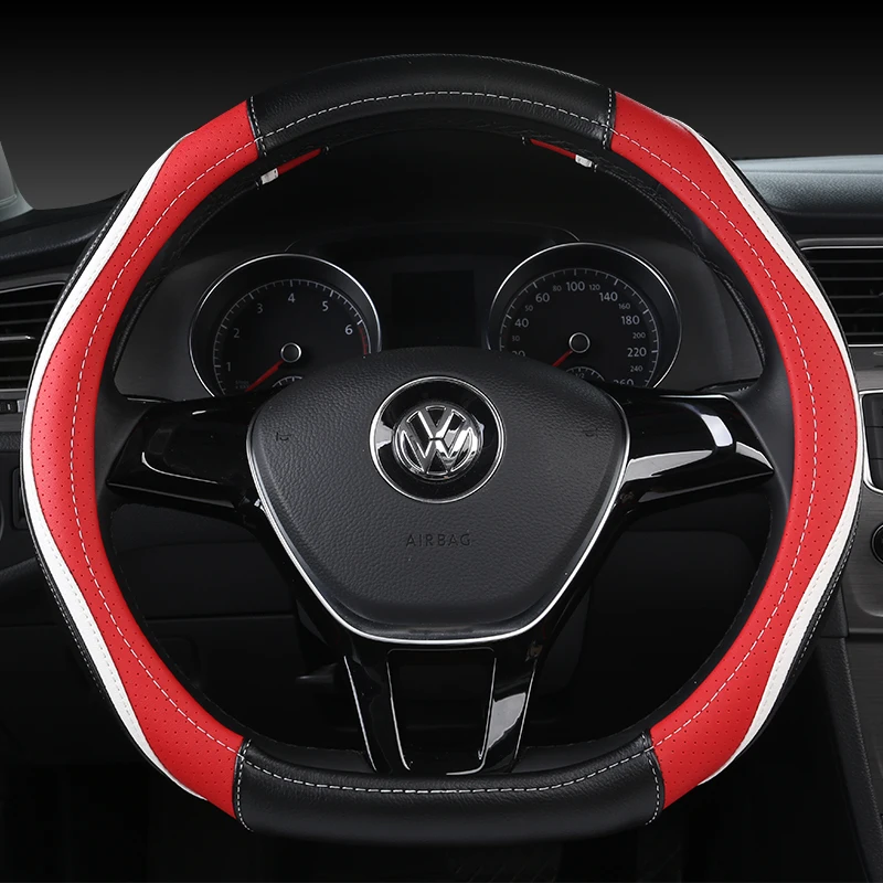 

D series Micro Fiber Leather Car Steering Wheels Covers 38CM/15'' Steering Wheel Hubs Car Styling,For VW GOLF 7 2015 POLO JATTA