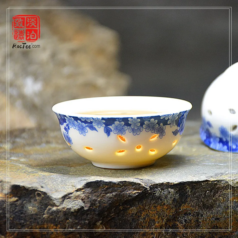 6 шт 30 мл керамические выдолбленные прозрачные чайные чашки фарфоровые Китайские