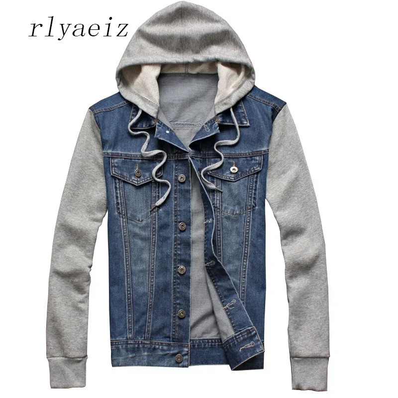 Rlyaeiz 2018 Spring Autumn Plus Size Denim Jackets Men Cotton Vintage Wash Water Clothing Oversize Jeans Coats 5XL | Мужская одежда