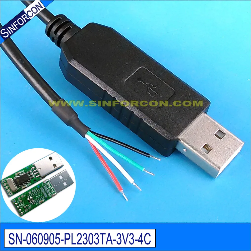 Pl2303ta usb uart ttl 3 v проводной конец для программирования мигающий отладочный кабель