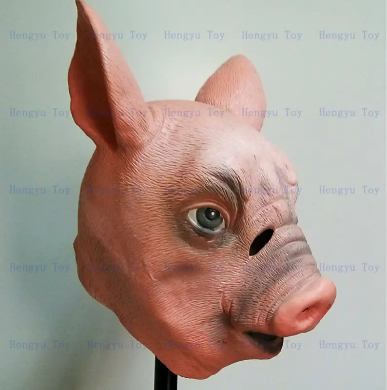 3D симпатичная Реалистичная латексная маска на голову свиньи для Хэллоуина|pig head