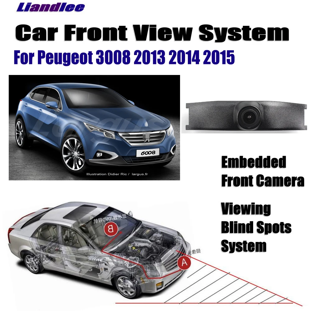 Liandlee Автомобильная Камера Переднего Вида камера для Peugeot 3008 2013 2014 2015 встроенный