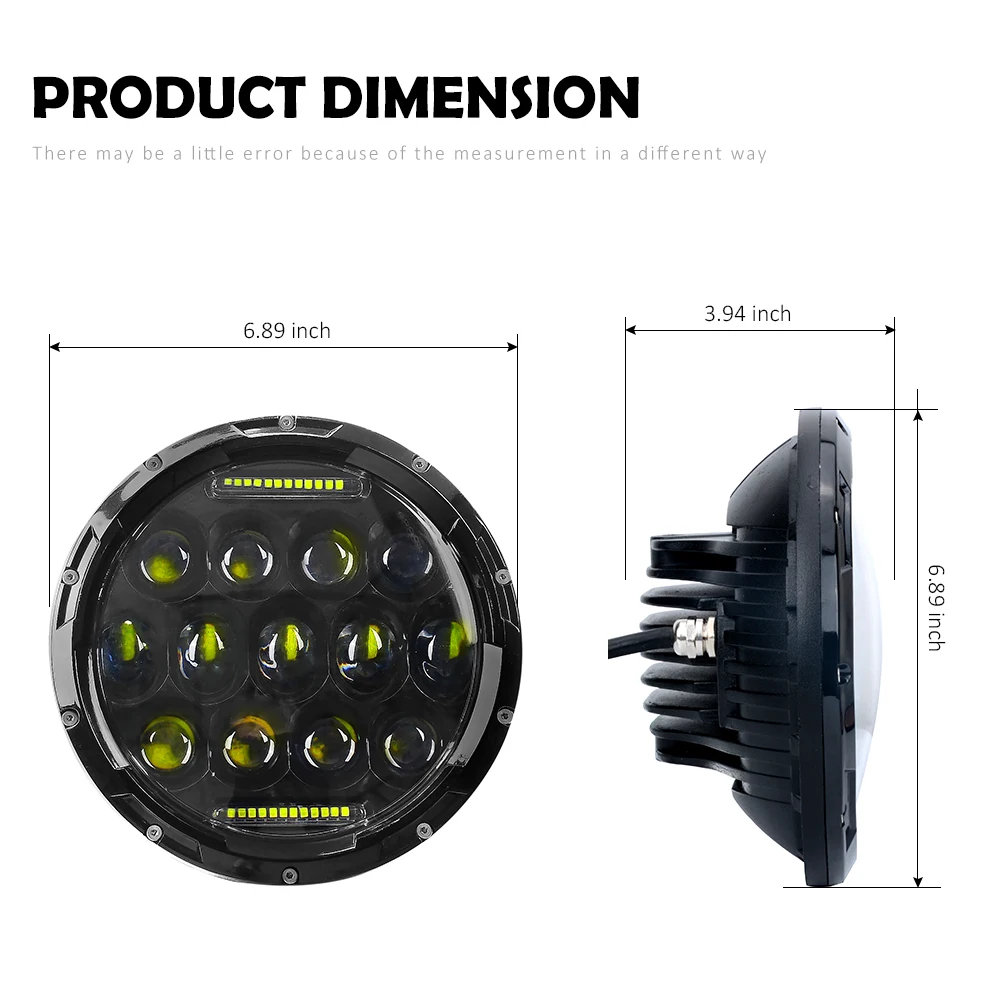 

WINING 30W 7inch Round Led Headlight High Low Beam Light Headlamp For Wrangler Off Road 4x4 LED Head Light