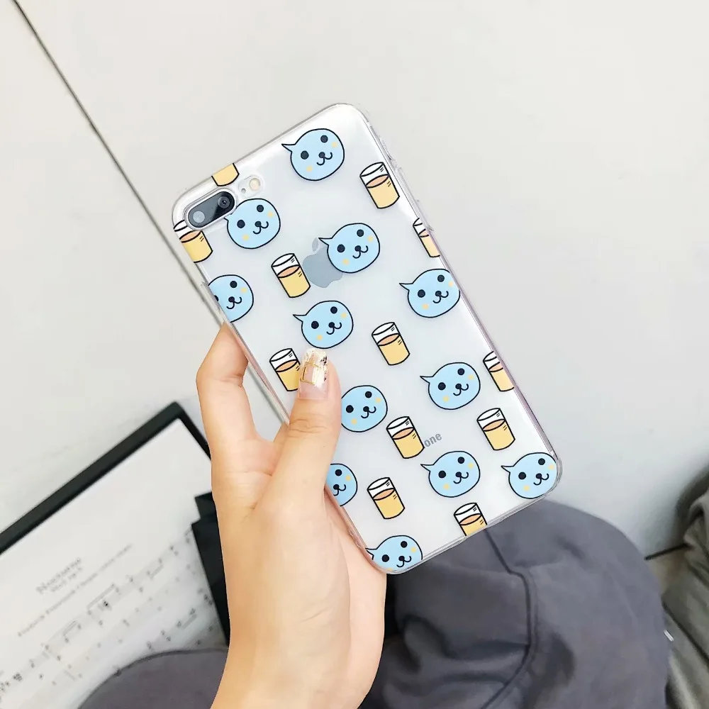 ORYKSZ милый мультфильм Прозрачный шаблон чехол для телефона iphone X Чехлы 6 S 7 8 плюс