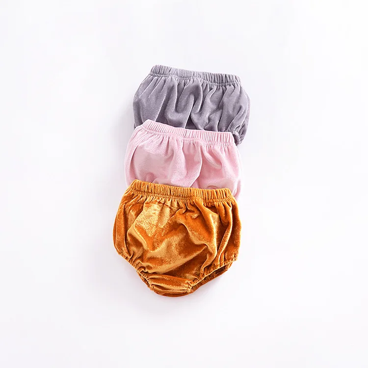 Детские Летние Шорты однотонные бархатные Капри золотистого цвета штаны для