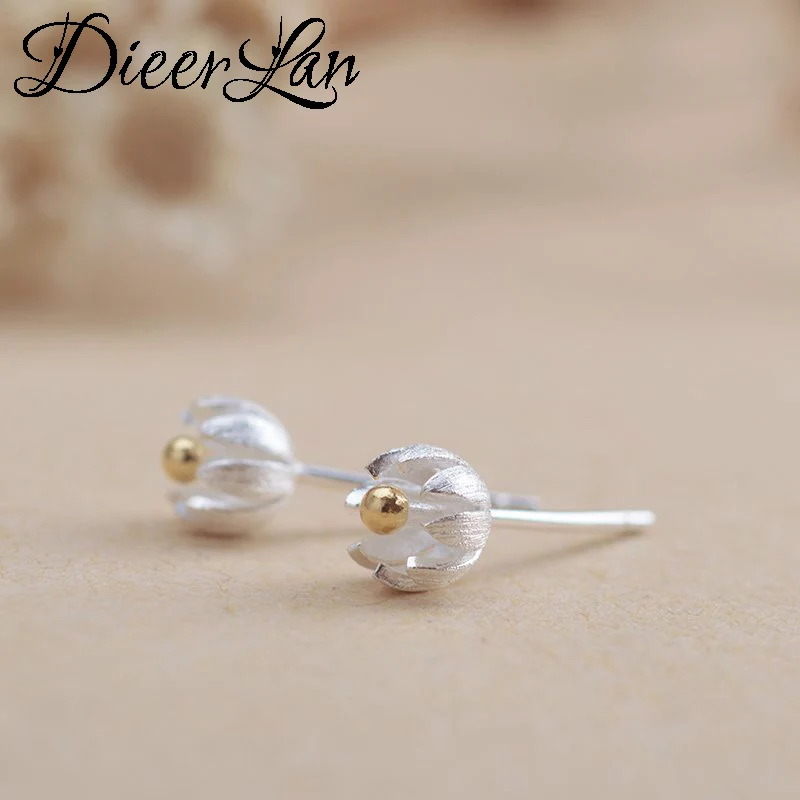 Женские серьги гвоздики из серебра 925 пробы DIEERLAN|flower earrings for women|fashion flower earingsflower |