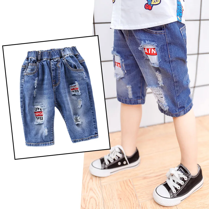 Boys Ripped holes Jeans Baby Girls Kids Denim Pants 3-10Y Casual Children's denim Trousers | Детская одежда и обувь