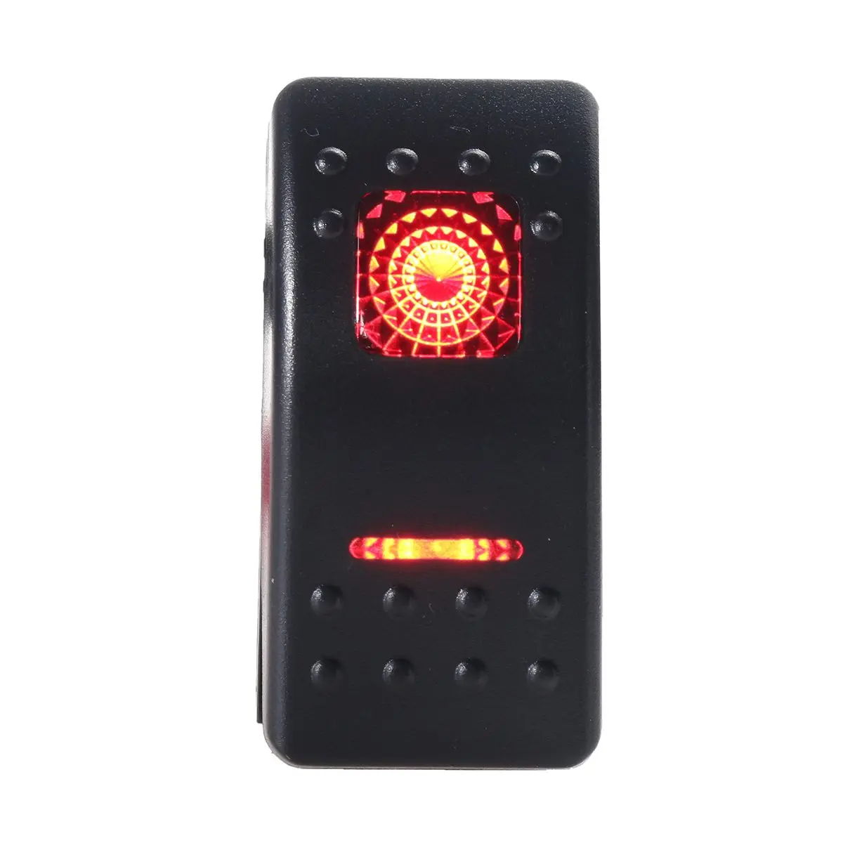 Красный Универсальный 12V 7 Pins светодиодный кнопка выключателя света DPDT ВКЛ-ВЫКЛ-ВКЛ самоблокирующийся переключатель - Цвет: Красный