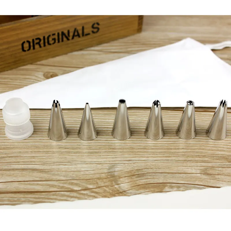 8 шт./компл. силиконовый кондитерский мешок для айсинга и крема + 6 насадок из